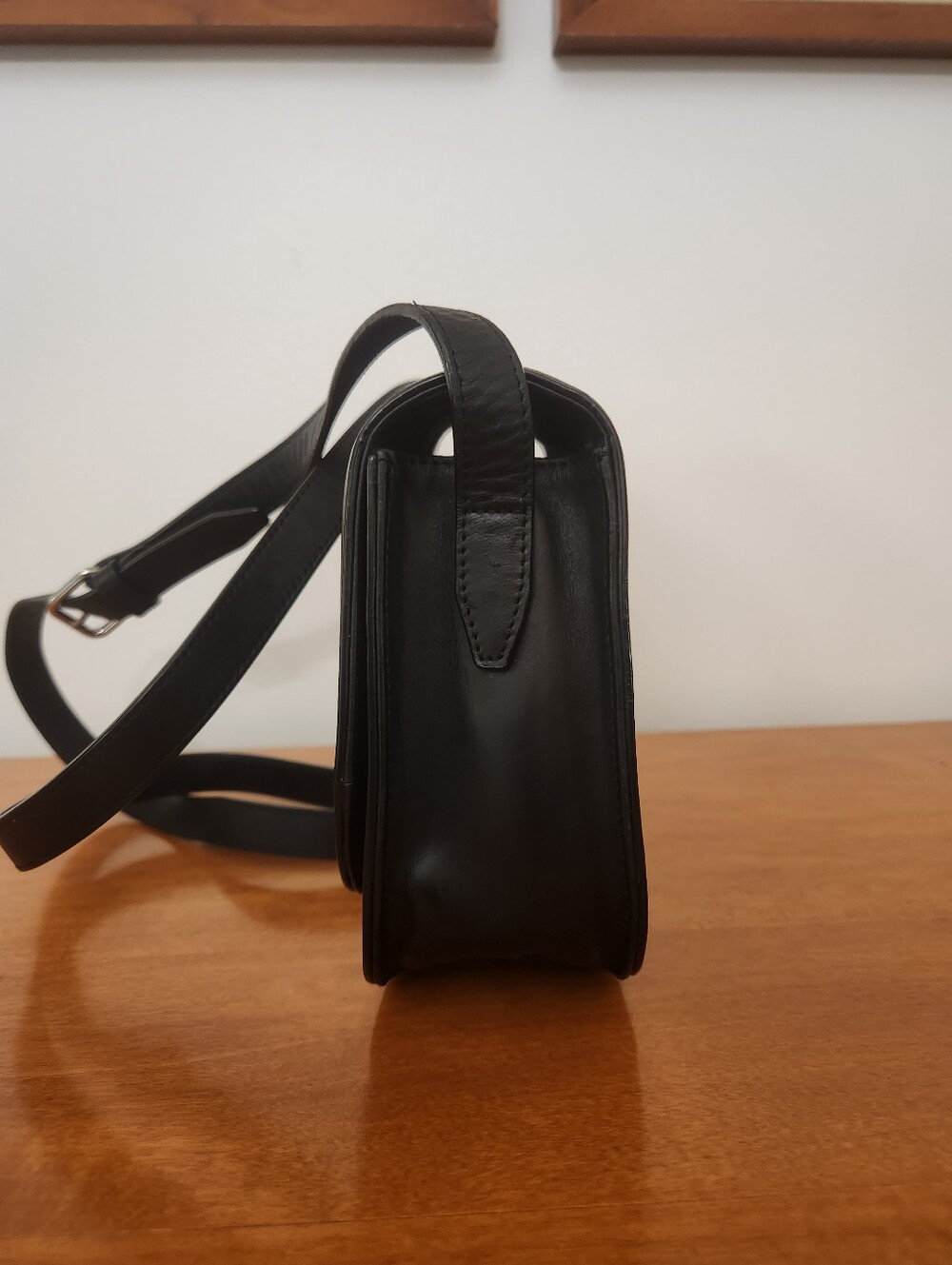 Vintage Brooks Brothers Black Leather Cross Body Purse - Picture 3 of 11